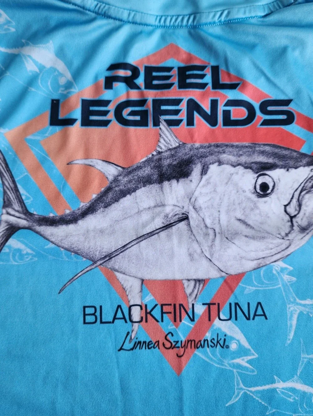 Reel Legends Blackfin Tuna Long Sleeve Fishing Shirt Blue Reel-Tec Boys Youth L